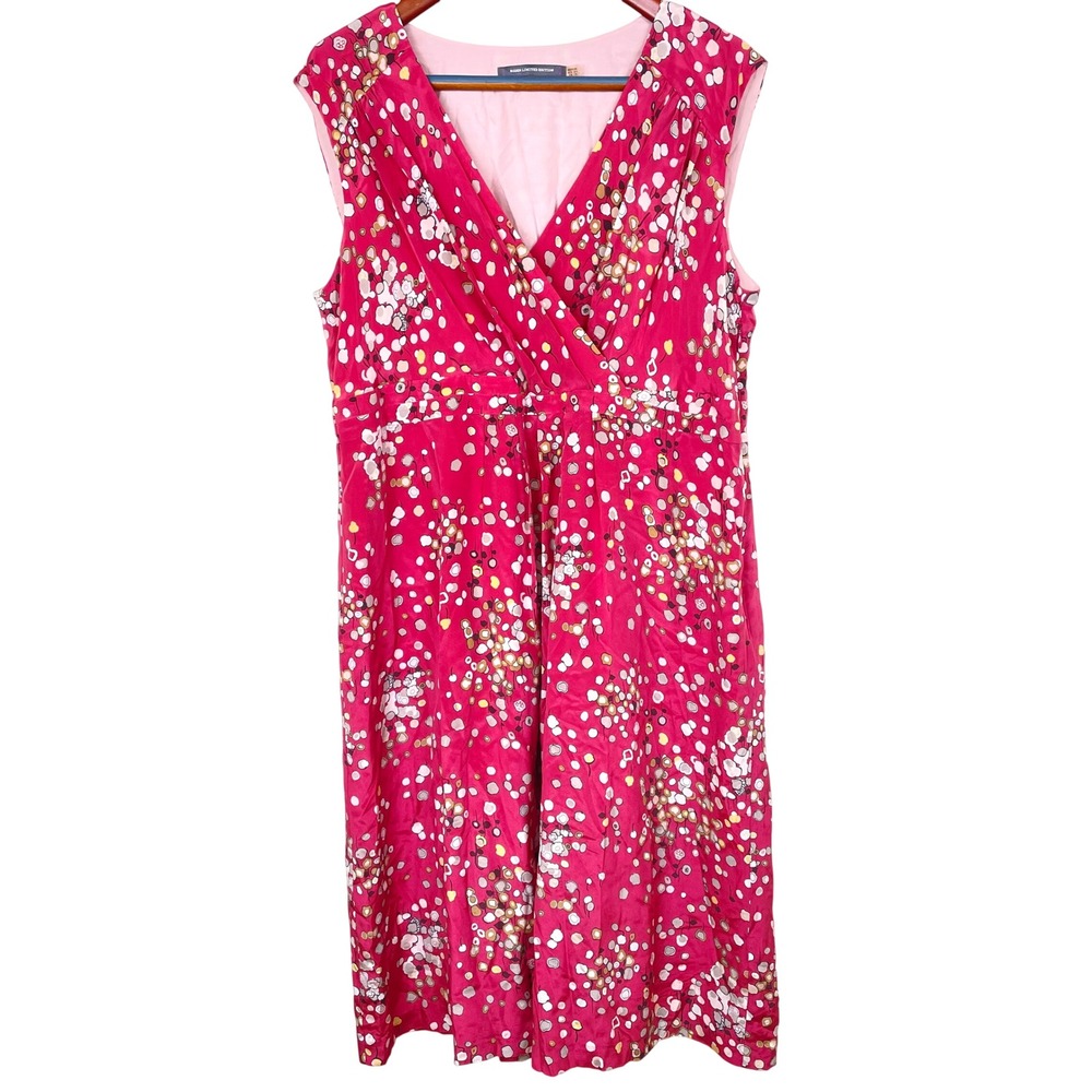 Boden Womens Dress Sz 16 Silk Babydoll Midi Wedding Cottage Sleeveless Party